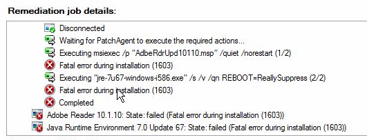 Fatal error during installation (1603)